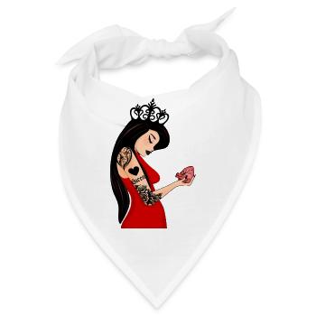 Punk Herz Dame - Bandana - Weiß - Vorne
