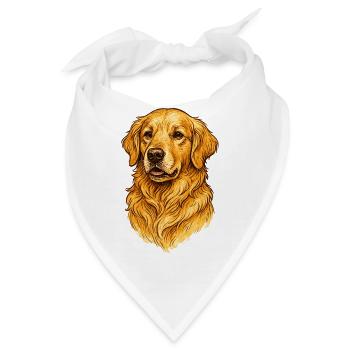 Golden Retriever Hund Porträt - Bandana - Weiß - Vorne
