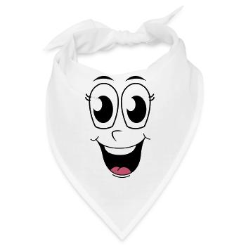 Glückliches Gesicht - Bandana - Weiß - Vorne