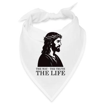 Jesus Silhouette mit Dornenkrone - Bandana - Weiß - Vorne