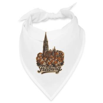 Freiburg Altstadt mit Handlettering - Bandana - Weiß - Vorne