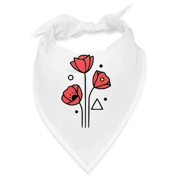 mohnblume-mohnblumen-minimalistisch-line-art-4 - Bandana - Weiß - Vorne