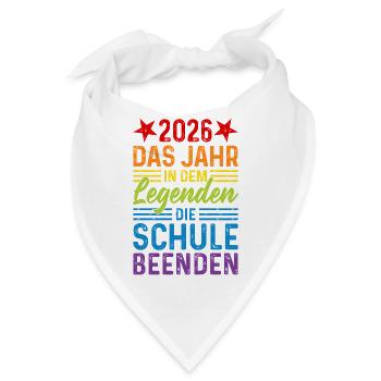 2026 Das Jahr in dem Legenden die Schule beenden - Bandana - Weiß - Vorne