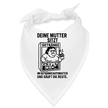 Lustiger Getränkeautomat – Deine Mutter Witz - Bandana - Weiß - Vorne