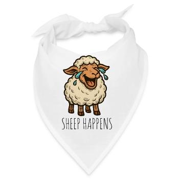 Sheep Happens Shit Happens - Bandana - Weiß - Vorne