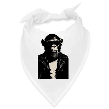 Monkey Rebel Lederjacke - Bandana - Weiß - Vorne