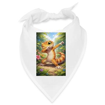 Tropen-Gecko im Dabbing-Stil - Bandana - Weiß - Vorne