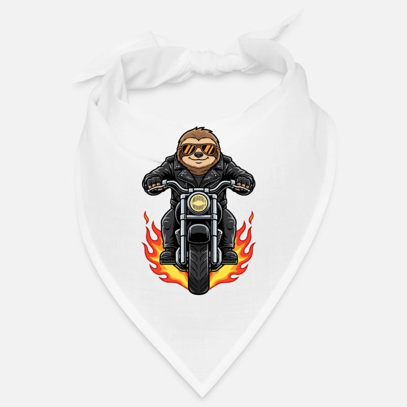 Cool Biker Sloth Motorcycle Flames Bandana