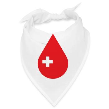 Blut spenden, Blutspendedienst, Blutspender - Bandana - Weiß - Vorne