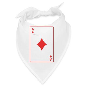 Rotes Karo-Ass - Bandana - Weiß - Vorne