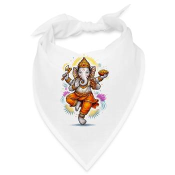 Ganesha – Hindu Gott der Weisheit im Art-Stil  - Bandana - Weiß - Vorne