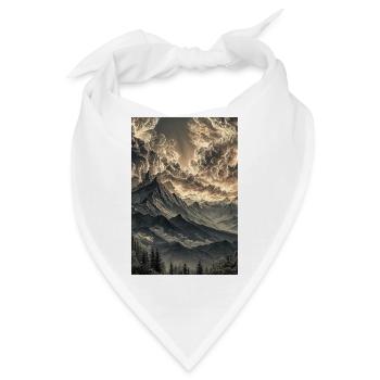 Dramatische Berglandschaft im Dämmerlicht - Bandana - Weiß - Vorne