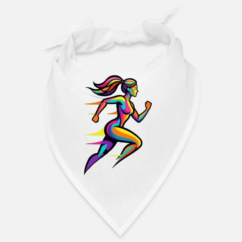 Femme de course colorée arc-en-ciel Bandana