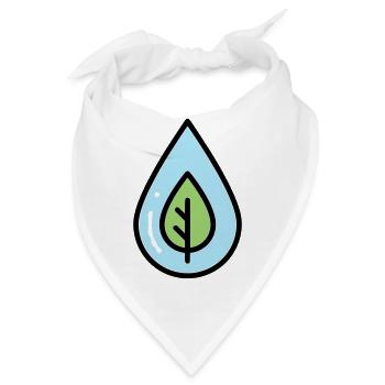 Wassertropfen Blatt Öko - Bandana - Weiß - Vorne