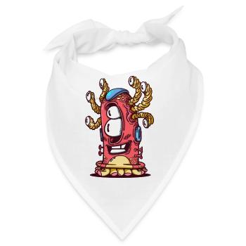 Bunte Monster-Tentakel - Bandana - Weiß - Vorne