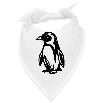 Chilliges Pinguin-Motiv aus dem Eis zum Verlieben - Bandana - Weiß - Vorne
