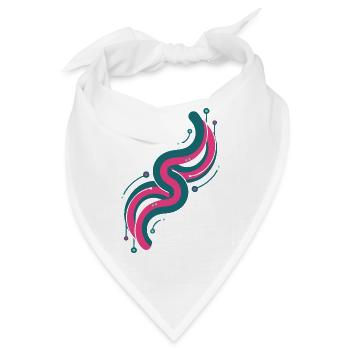 Rosa und Blaue Farbwelle - Bandana - Weiß - Vorne
