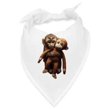Punch the Monkey Fan Motiv Shirt Sticker Kissen - Bandana - Weiß - Vorne