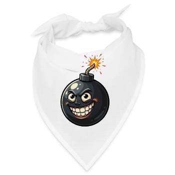 Witzbombenkarikatur mit Grinsen - Bandana - Weiß - Vorne