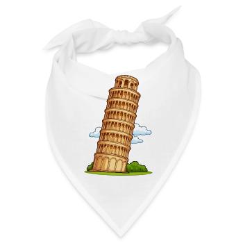 Pisa Turm Cartoon - Bandana - Weiß - Vorne