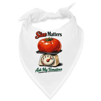 Size Matters: Lustige Riesen-Tomate auf Waage - Bandana - Weiß - Vorne