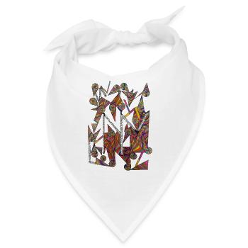 Kaleidoskopische Farbspiralen- Martina Eßer - Bandana - Weiß - Vorne