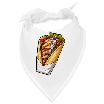Hähnchen-Wrap Illustration - Bandana - Weiß - Vorne