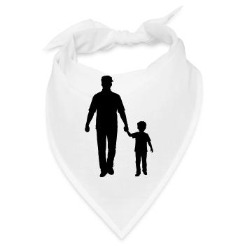 Vater Kind Silhouette Spazieren Familie Papa Liebe - Bandana - Weiß - Vorne