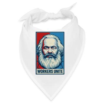 Marx-Porträt: Workers Unite-Plakat - Bandana - Weiß - Vorne