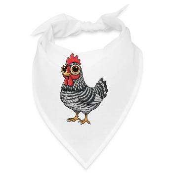 Lustiges Amrock - Huhn mit Streifenmuster - Bandana - Weiß - Vorne