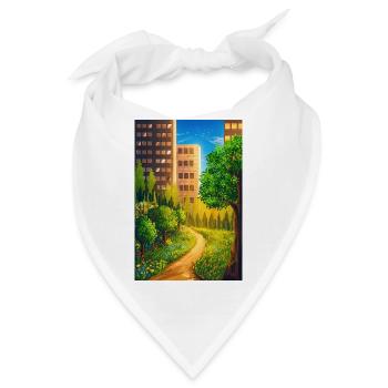 Grüne Route zwischen Wolkenkratzern - Bandana - Weiß - Vorne