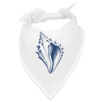 Vintage Muschel Nautisch Meer Ozean Kunst - Bandana - Weiß - Vorne