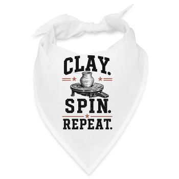 Clay Spin Repeat Keramik Shirt - Bandana - Weiß - Vorne