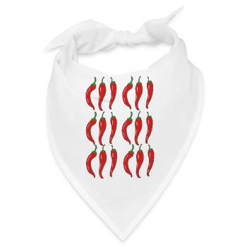 Chili Muster  - Bandana - Weiß - Vorne