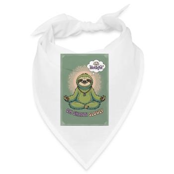 Oh Shanti Slowly Sloth Meditation - Bandana - Weiß - Vorne