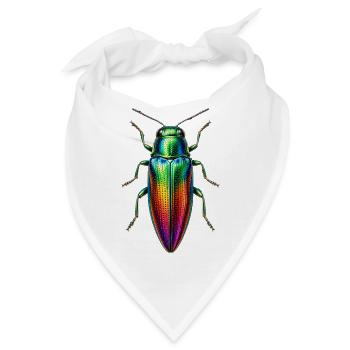 Schillerndes Insekt in Regenbogenfarben - Bandana - Weiß - Vorne