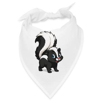 Niedlicher Skunk Cartoon Motiv - Bandana - Weiß - Vorne