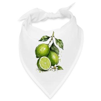 Limette Aquarell  - Bandana - Weiß - Vorne