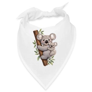 Koala und ihr Kalb - Bandana - Weiß - Vorne