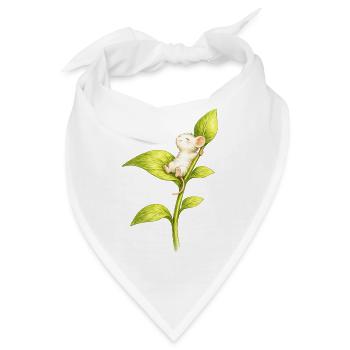 Pustemaus im Grünen - Bandana - Weiß - Vorne