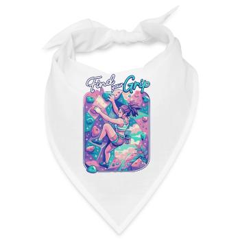 Find your Grip – Bouldern Spruch für Frauen - Bandana - Weiß - Vorne