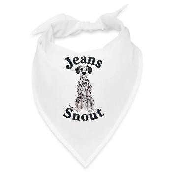 Dalmatiner im Jeansflicken-Stil - Bandana - Weiß - Vorne