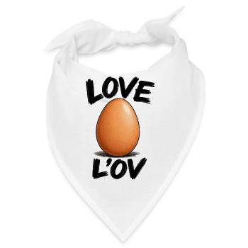 Liebe zum Ei - Bandana - Weiß - Vorne