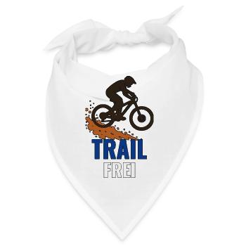 Trail frei – Mountainbike Silhouette Shirt - Bandana - Weiß - Vorne