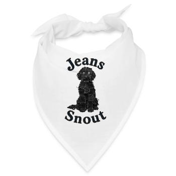 Schwarzer Doodle im Jeansflicken-Stil - Bandana - Weiß - Vorne