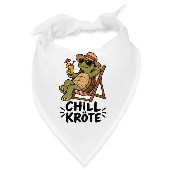 Chill-Kröte – Schildkröte im Liegestuhl - Bandana - Weiß - Vorne