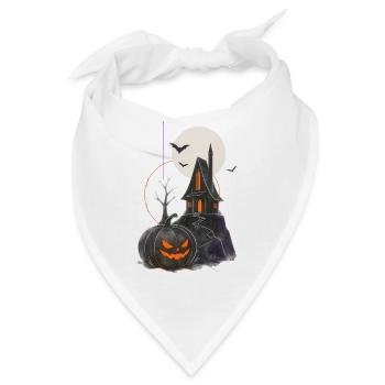 Spukhaus Kürbisnacht Mondschein - Bandana - Weiß - Vorne