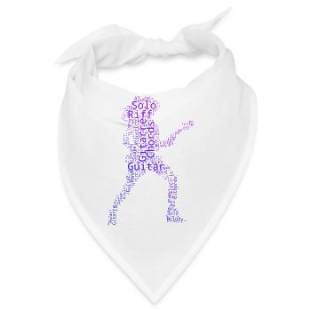 Geschenkidee für die Gitarristin mit Gitarrenspiel - Bandana - Weiß - Vorne