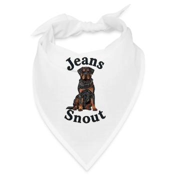 Rottweiler im Jeansflicken-Stil - Bandana - Weiß - Vorne