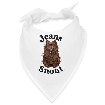 Brauner Spitz im Jeansflicken-Stil - Bandana - Weiß - Vorne